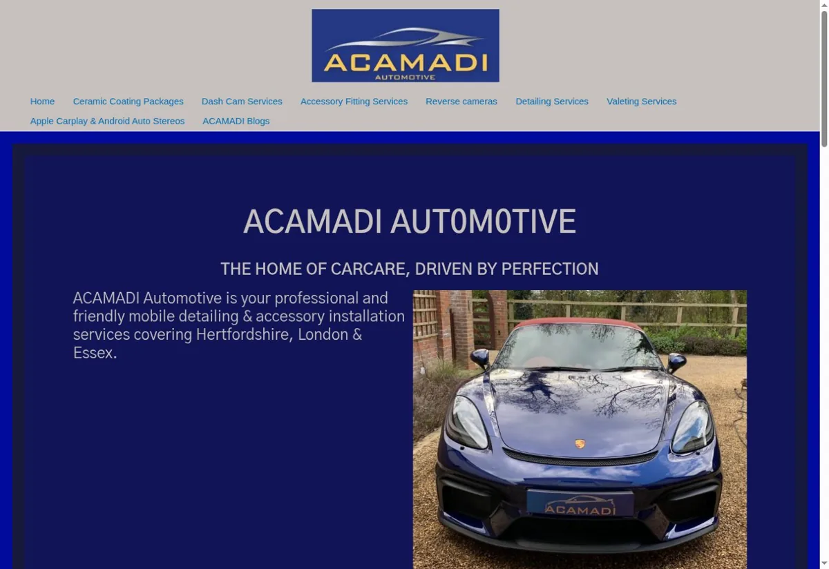 Original ACAMADI Automotive homepage